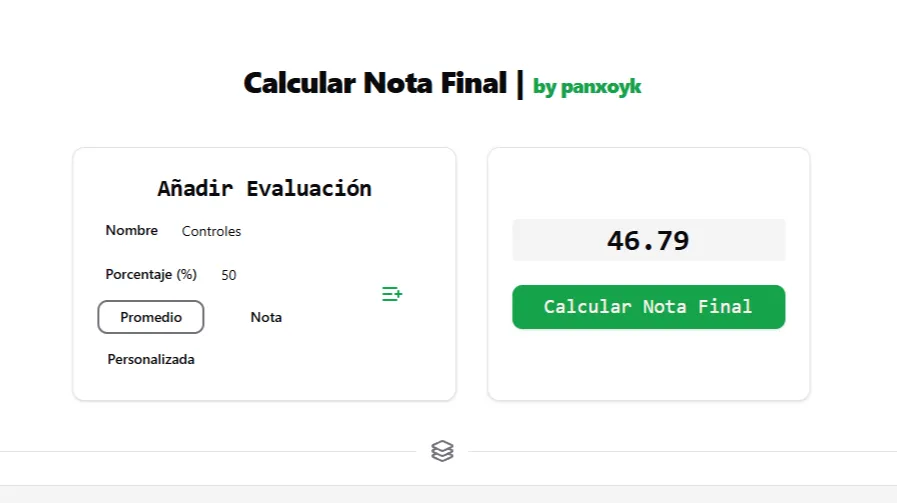 Imagen de Calculadora de nota final